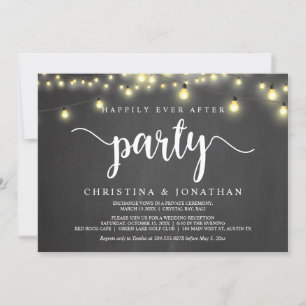 Happily Ever After party, String Lights Elopement Invitation
