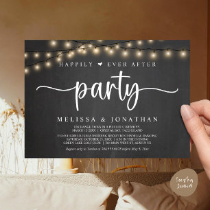 Happily Ever After party, String Lights Elopement Invitation
