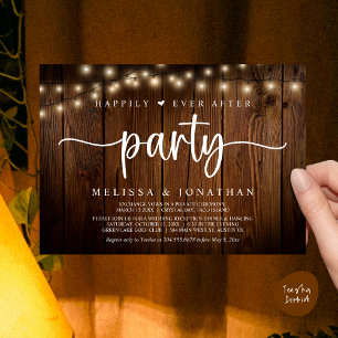 Happily Ever After party, String Lights Elopement Invitation