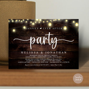 Happily Ever After party, String Lights Elopement Invitation