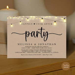 Happily Ever After party, String Lights Elopement Invitation