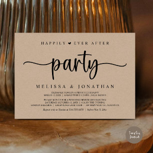 Happily Ever After party, String Lights Elopement Invitation