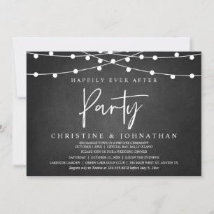 Happily Ever After party, String Lights Elopement Invitation
