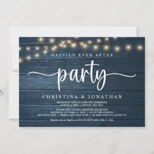 Happily Ever After party,  String Lights Elopement Invitation