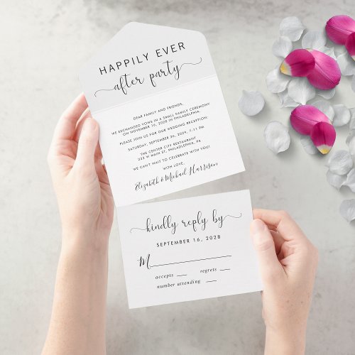 Happily Ever After Party Wedding All In One Invitation