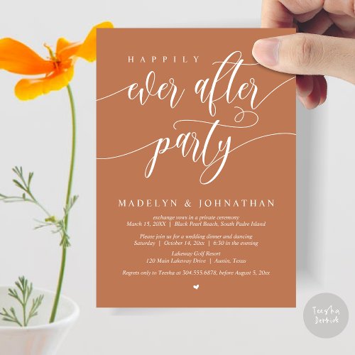 Happily Ever After Party Wedding Dinner Copper Invitation