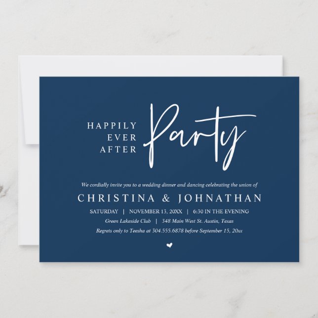 Happily Ever After Party Wedding Dinner Dancing Invitation (Front)