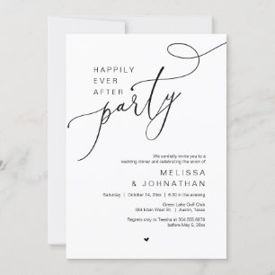 Happily Ever After Party, Wedding Dinner Dancing Invitation