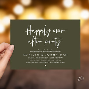 Happily Ever After Party, Wedding Dinner Dancing Invitation