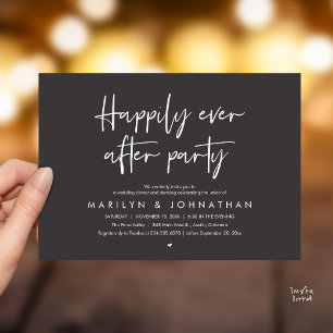 Happily Ever After Party, Wedding Dinner Dancing Invitation