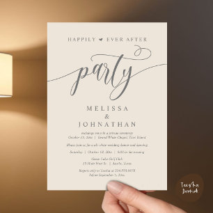 Happily Ever After Party, Wedding Dinner Dancing Invitation