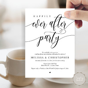 Happily Ever After Party, Wedding Dinner Dancing Invitation