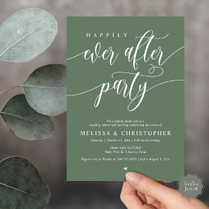 Happily Ever After Party, Wedding Dinner Dancing Invitation