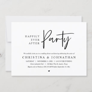 Happily Ever After Party Wedding Dinner Dancing Invitation