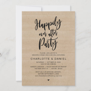 Happily Ever After Party, Wedding Dinner Dancing Invitation