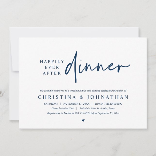 Happily Ever After Party Wedding Dinner Dancing Invitation (Front)