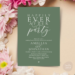 Happily Ever After Party Wedding Elopement Dinner Invitation