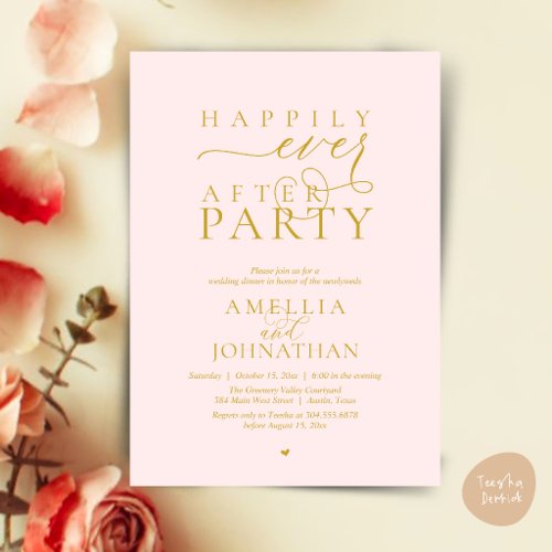 Happily Ever After Party Wedding Elopement Dinner Invitation