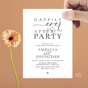Happily Ever After Party Wedding Elopement Dinner Invitation