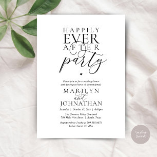 Happily Ever After Party Wedding Elopement Dinner Invitation