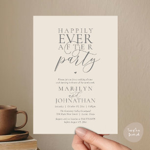 Happily Ever After Party Wedding Elopement Dinner Invitation