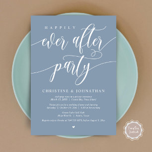 Happily Ever After Party, Wedding Elopement Dinner Invitation