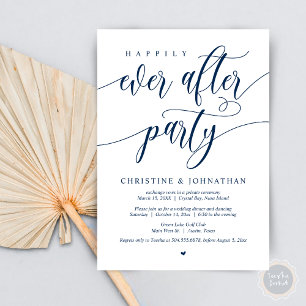 Happily Ever After Party, Wedding Elopement Dinner Invitation