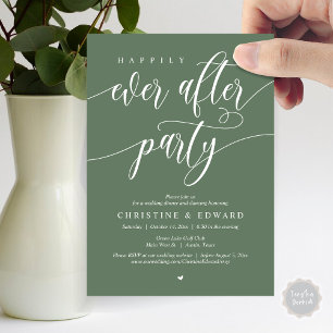 Happily Ever After Party, Wedding Elopement Dinner Invitation