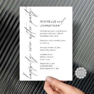 Happily Ever After Party, Wedding Elopement Dinner Invitation