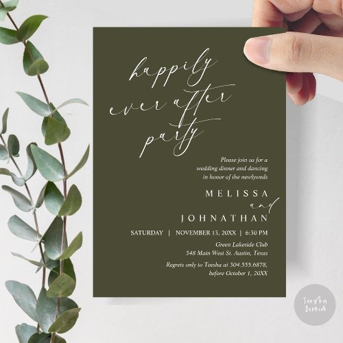 Happily Ever After Party Wedding Elopement Dinner Invitation