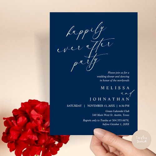 Happily Ever After Party Wedding Elopement Dinner Invitation