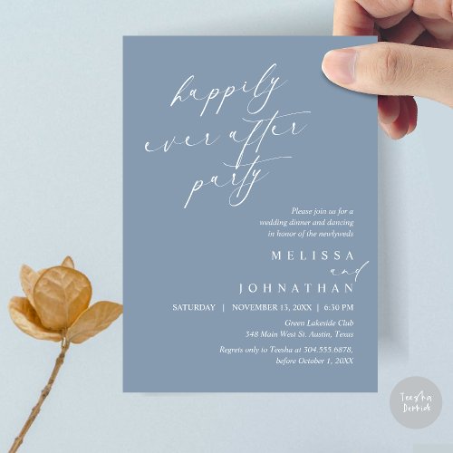 Happily Ever After Party Wedding Elopement Dinner Invitation