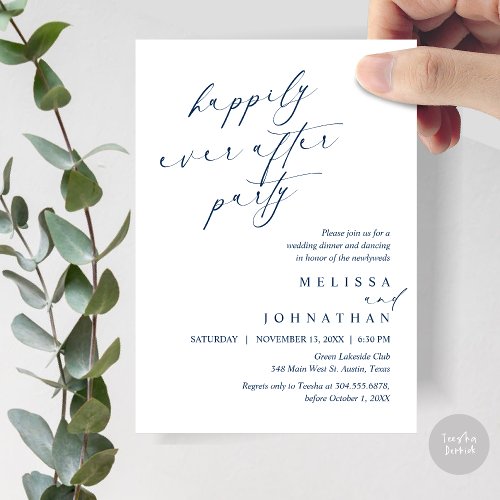 Happily Ever After Party Wedding Elopement Dinner Invitation