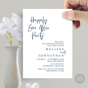 Happily Ever after Party, Wedding Elopement Dinner Invitation