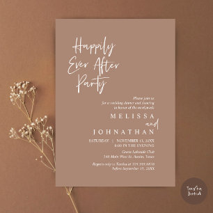 Happily Ever after Party, Wedding Elopement Dinner Invitation