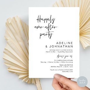 Happily Ever After Party, Wedding Elopement Dinner Invitation