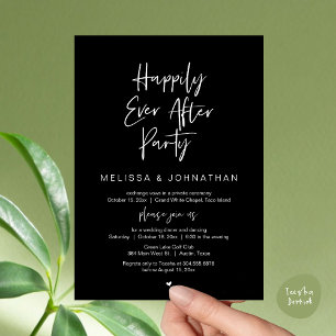 Happily Ever After Party, Wedding Elopement Dinner Invitation