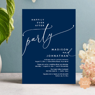 Happily Ever After Party Wedding Elopement Dinner Invitation