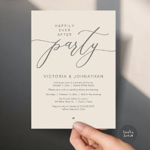 Happily Ever After Party Wedding Elopement Dinner Invitation
