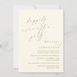 Happily Ever After Party, Wedding Elopement Dinner Invitation