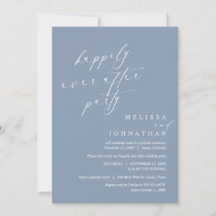Happily Ever After Party, Wedding Elopement Dinner Invitation