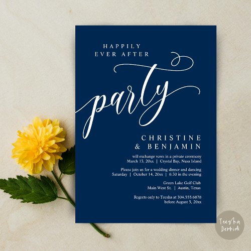 Happily Ever After Party Wedding Elopement Invitation