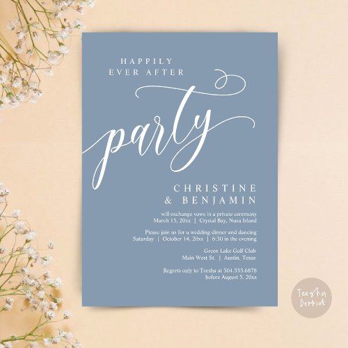 Happily Ever After Party Wedding Elopement Invitation