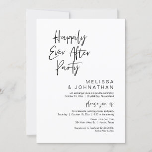 Happily Ever After Party, Wedding Elopement Invitation