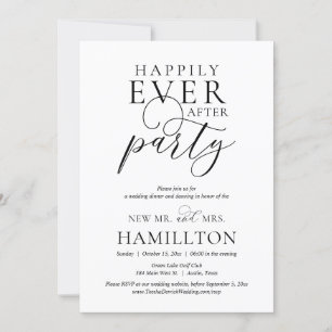 Happily Ever After Party, Wedding Elopement Party Invitation