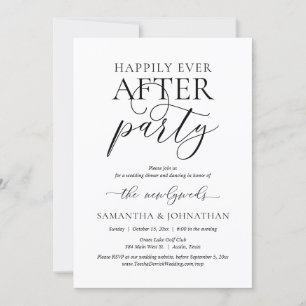 Happily Ever After Party, Wedding Elopement Party Invitation