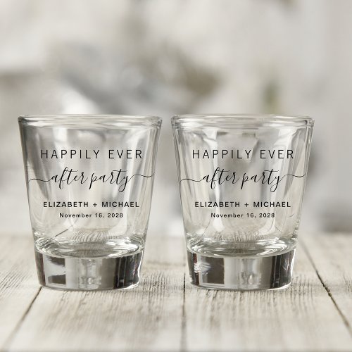 Happily Ever After Party Wedding Favor Shot Glass