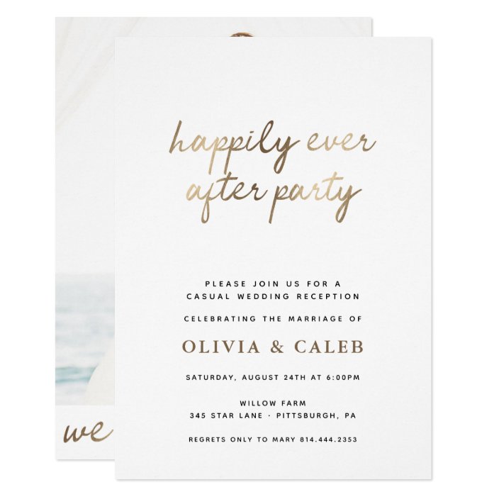 Happily Ever After Party Wedding Invitation 4414