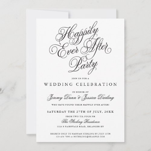 Happily Ever After Party Wedding Invitations