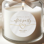 Happily Ever After Party Wedding Reception Classic Round Sticker<br><div class="desc">Add a personal touch to your wedding with our minimalist white stickers, featuring a romantic gold rope heart design. Customize with your names and wedding date for a beautiful keepsake that captures your Happily Ever After. Perfect for favor bags, invitations, or decor, these elegant stickers are a charming addition to...</div>